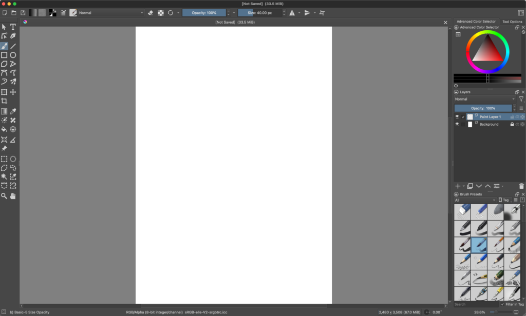 Krita-start-screen